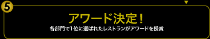 アワード決定！ - 各部門で1位に選ばれたレストランがアワードを受賞