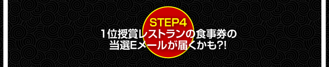 1位授賞レストランの食事券の当選Eメールが届くかも？！