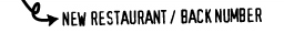New Restaurant Back Number