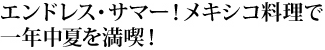 エンドレス・サマー！メキシコ料理で一年中夏を満喫！