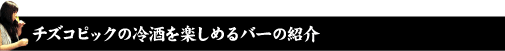 チズコピックの冷酒を楽しめるバーの紹介